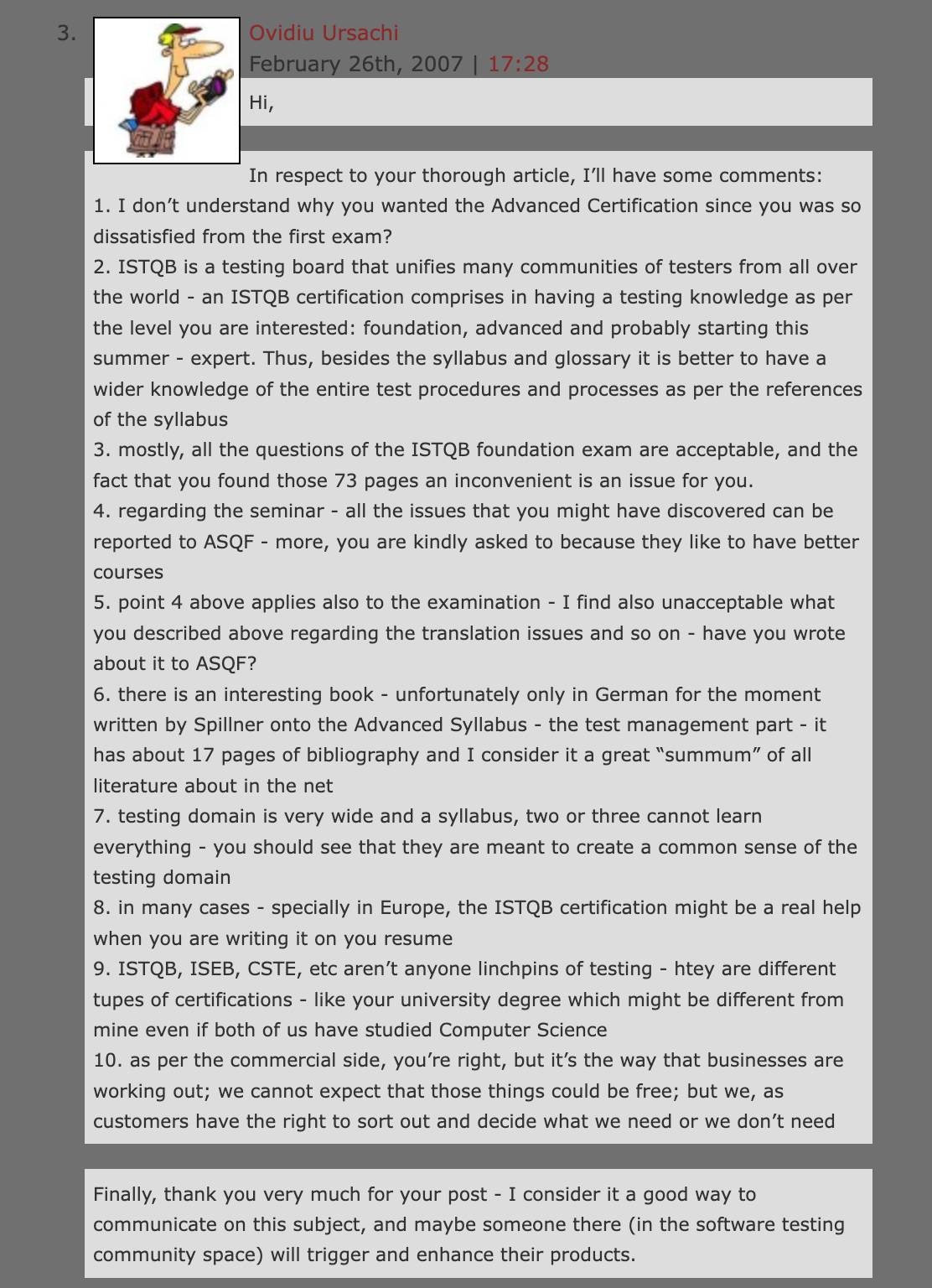 comment on the blog post